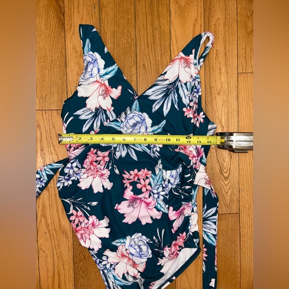 PinkBlush Jade Floral Waist Tie Maternity One-Piece Swimsuit Size Small - Picture 7 of 14